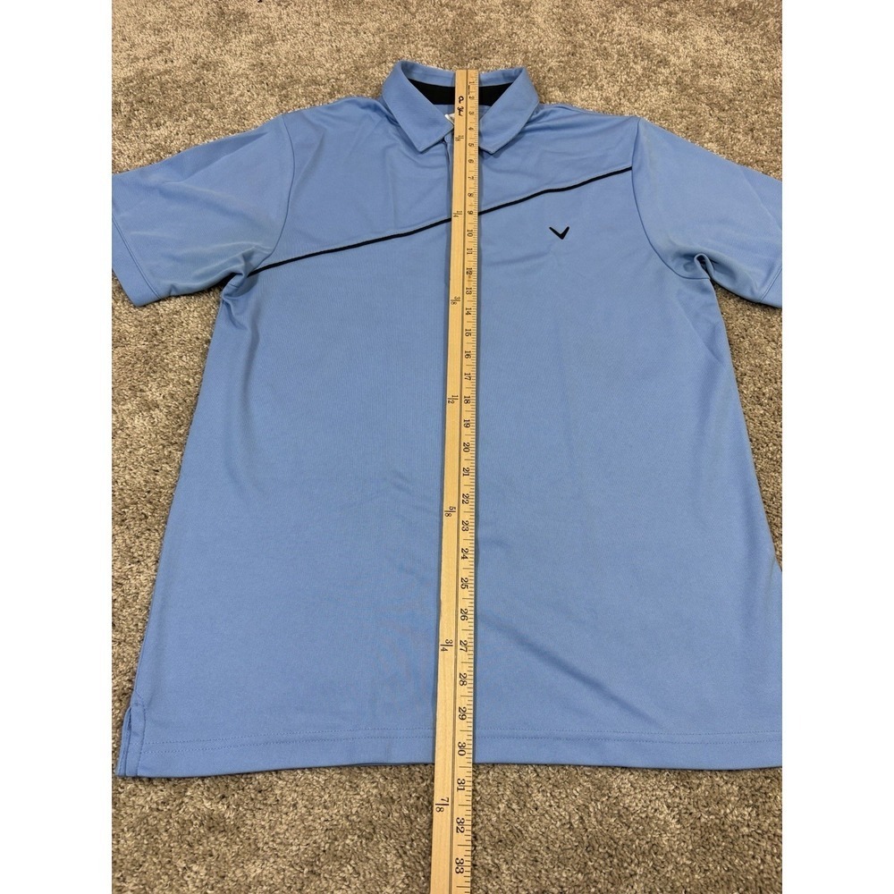 Callaway Golf Polo Mens Medium Blue Excellent Short Sleeve Diagonal Stripe Shirt - Picture 6 of 7
